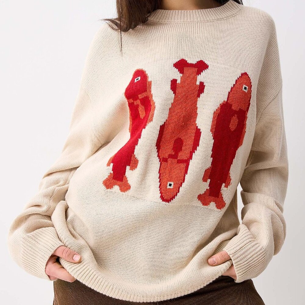 Pretty Garbage Sardine jacquard sweater